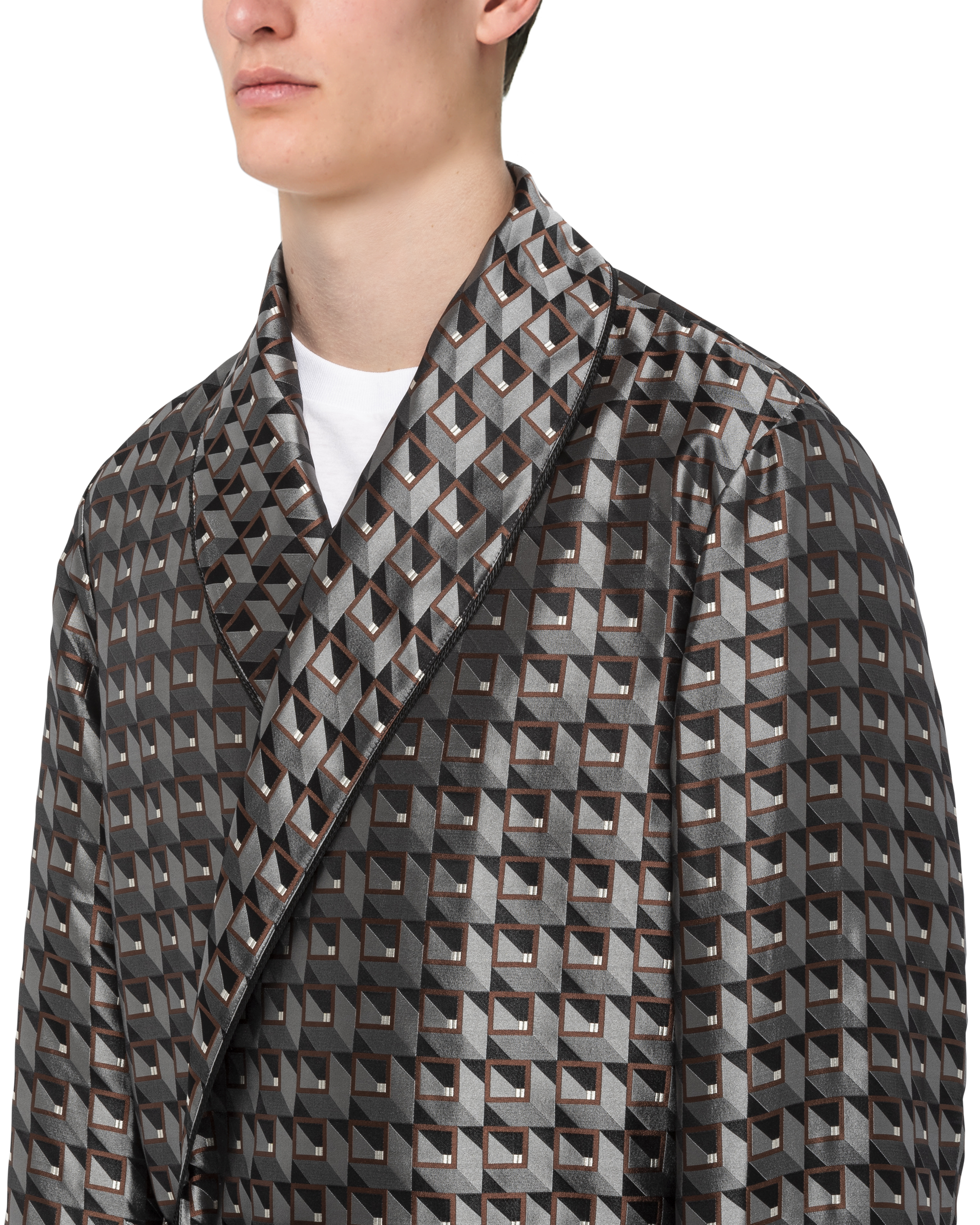 Prada Bademantel aus Seiden\u002DJacquard mit Print 5