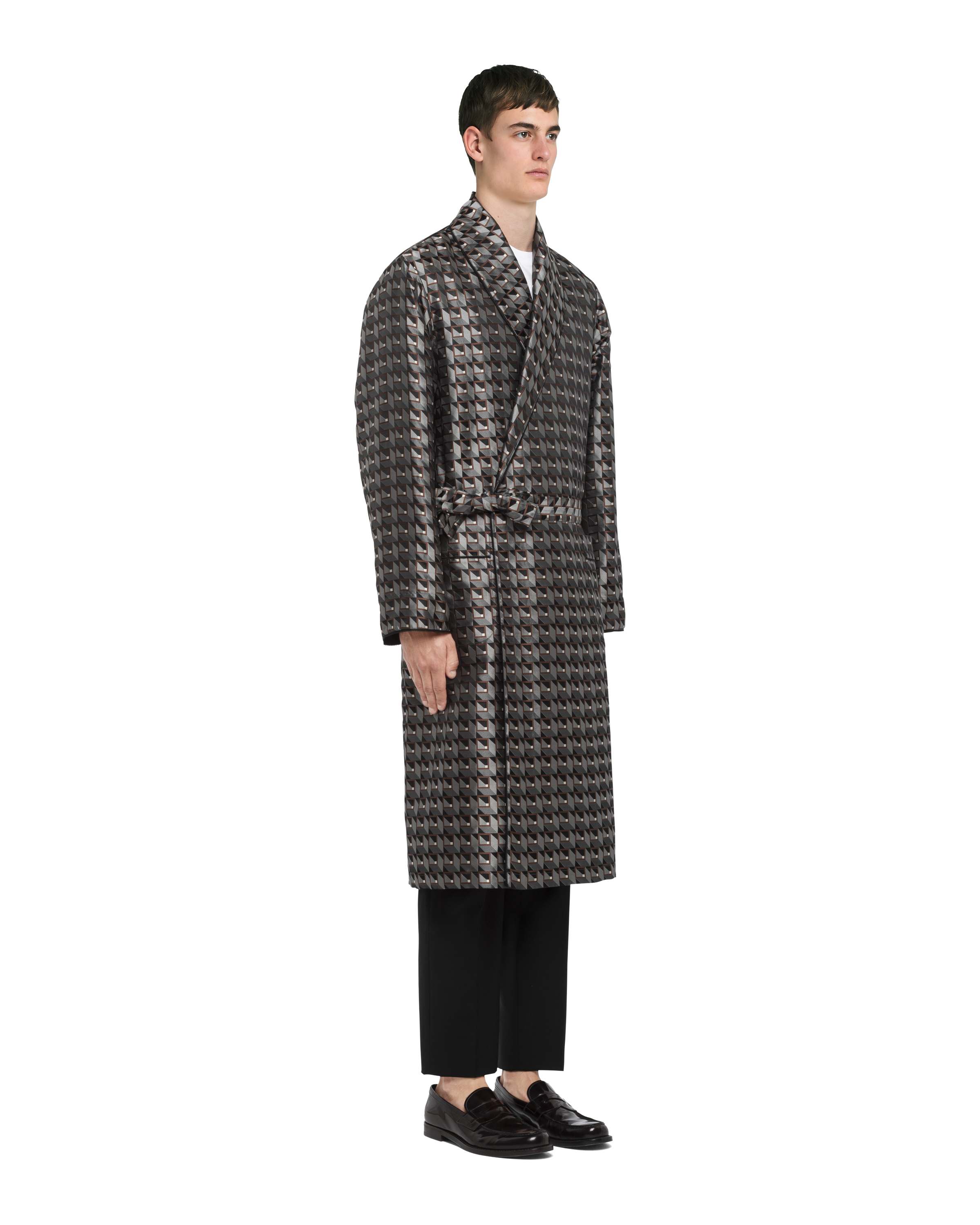Prada Bademantel aus Seiden\u002DJacquard mit Print 4