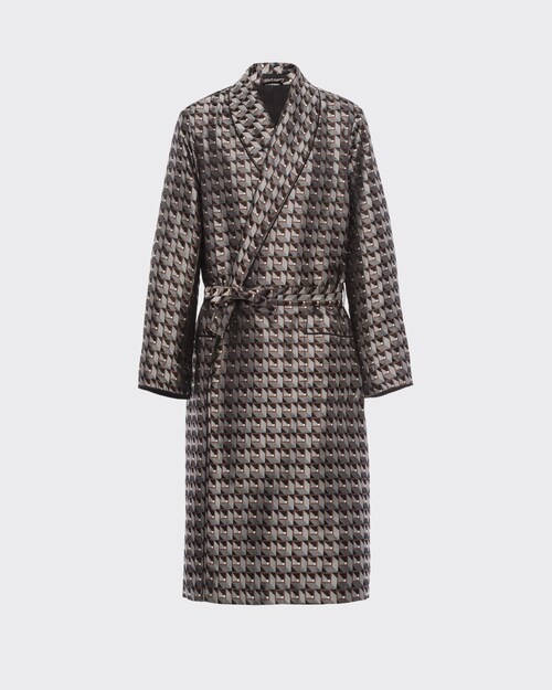 Prada Bademantel aus Seiden-Jacquard mit Print 1