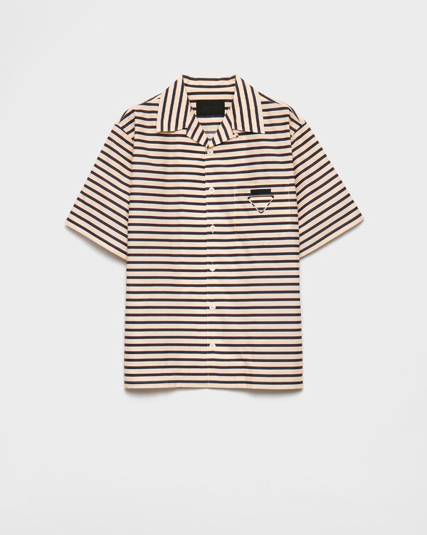 Striped cotton and silk bowling shirt Striped cotton and silk bowling shirt